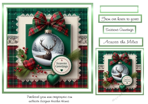 snowscene stag bauble 3