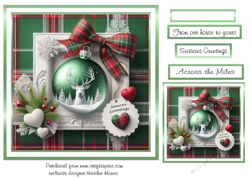 snowscene stag bauble 5