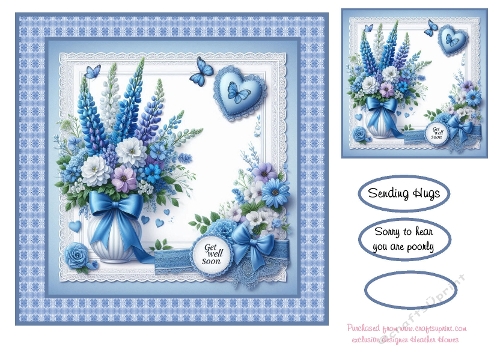 get wel soon blue floral1