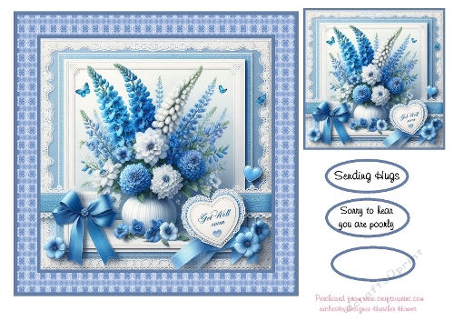 get well soon blue floral 2