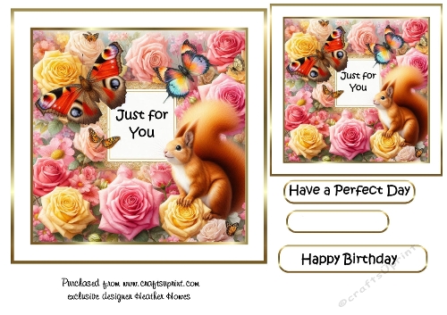 just for you butterflies squirrels and roses