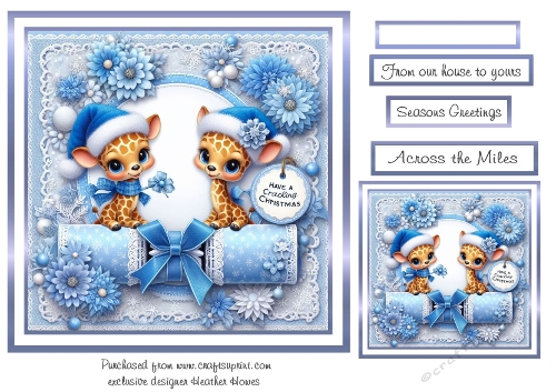 blue cracking christmas giraffes