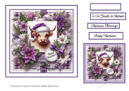 Highland coo purple christmas 2