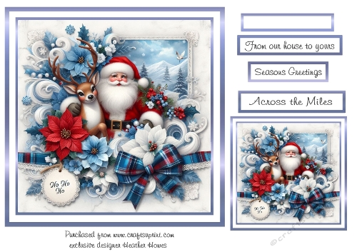 blue christmas santa