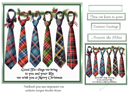 christmas tartan tie-dings