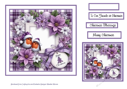 christmas purple robins
