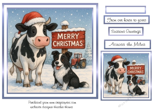 the christmas sign cow