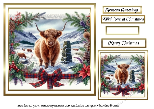 Cow and cairn at christmas