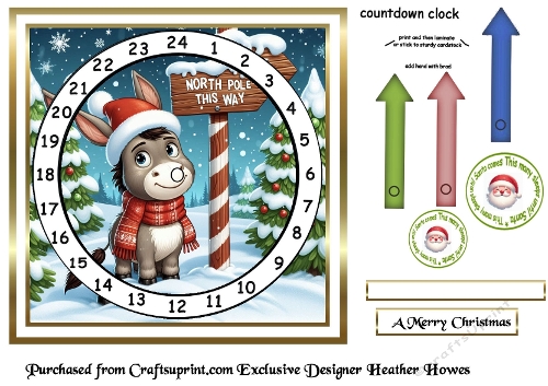 advent calendar card 1 donkey