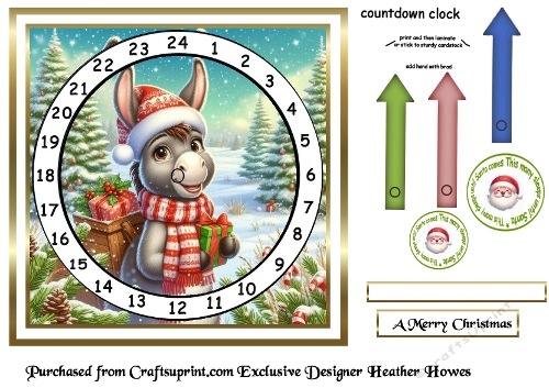 advent calendar card 2 donkey