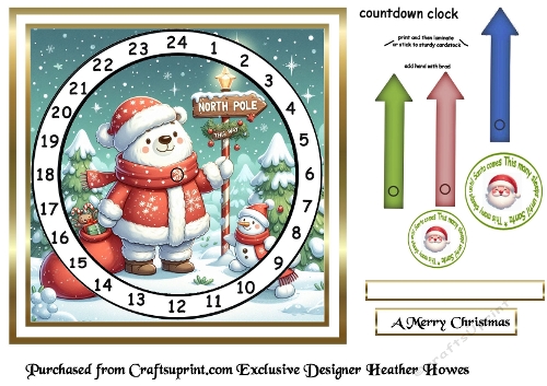 advent calendar card  5 polar bear