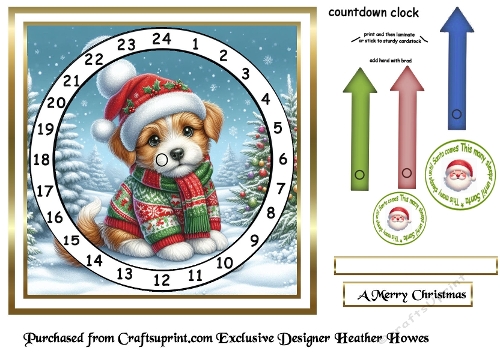 advent calendar card  8 pup