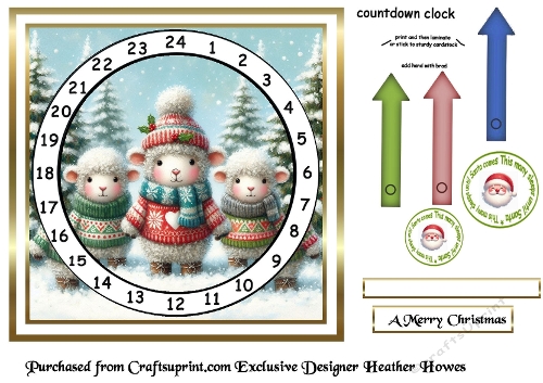 advent calendar card  9 sheep