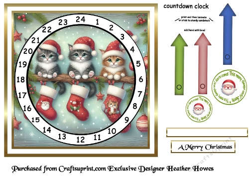 advent calendar card  10 kittens