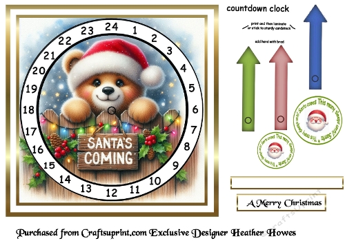 advent calendar card  11 teddy