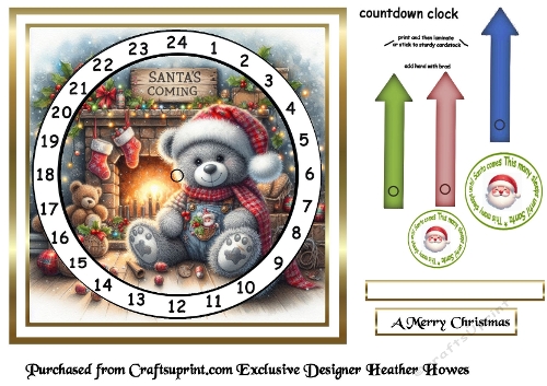 advent calendar card  12 tatty ted
