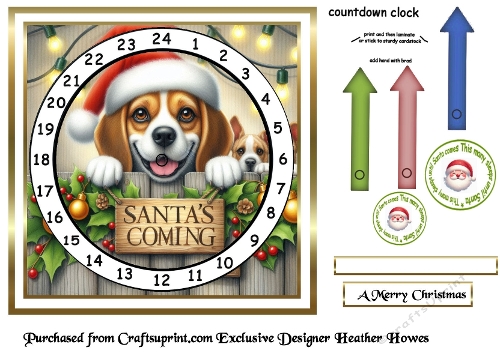advent calendar card  20 santa paws