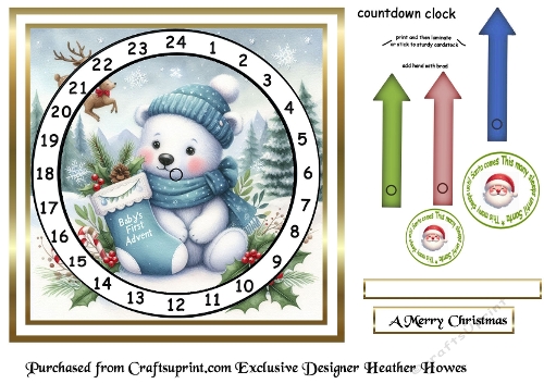 advent calendar clock  22 babys first advent boy