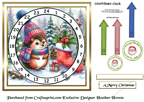 advent calendar clock 28 hedgehog