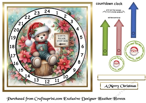 advent calendar clock 32 boy bear