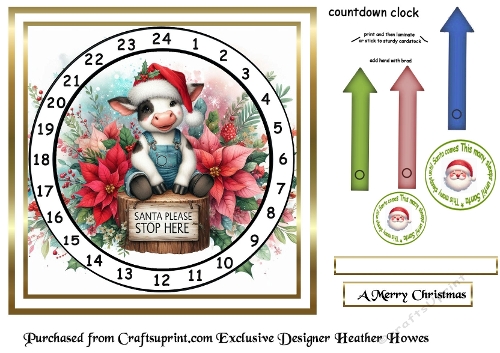 advent calendar clock 33 cow