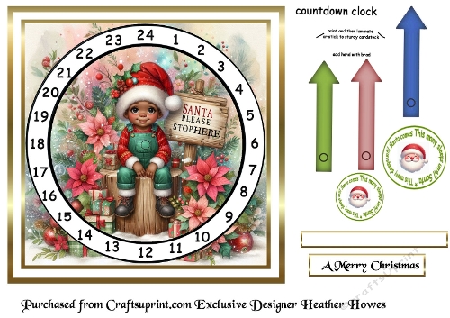 advent calendar clock 36 ethnic boy