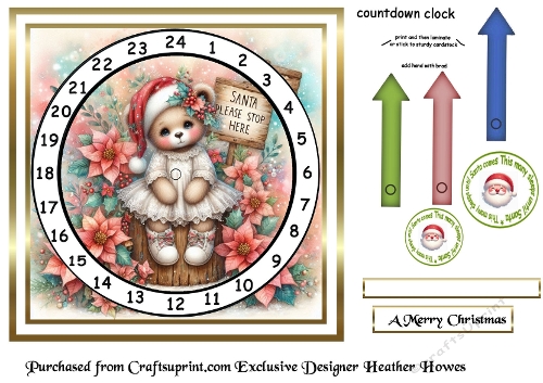advent calendar clock 42 girl teddy