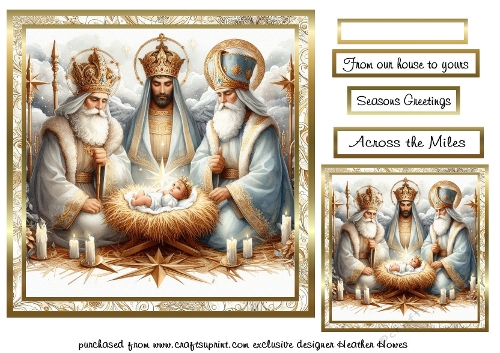 gold framed christmas wise men