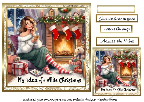 gold framed christmas white christmas