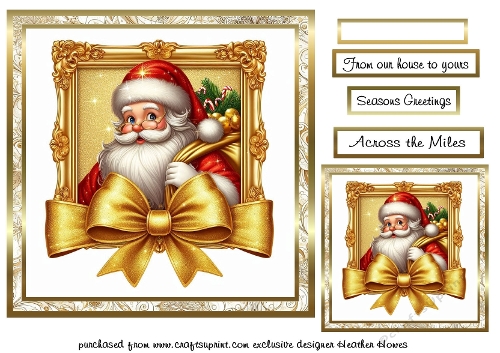 gold framed christmas santa