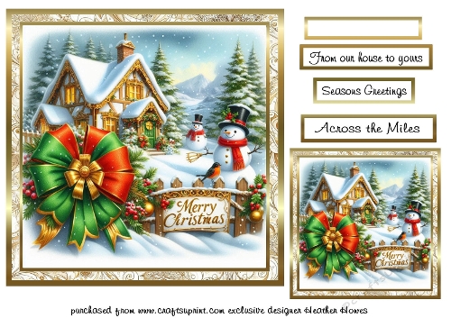 gold framed christmas snowmen2