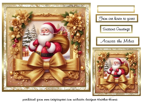 gold framed christmas santa 3