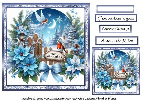 blue framed christmas1 angel