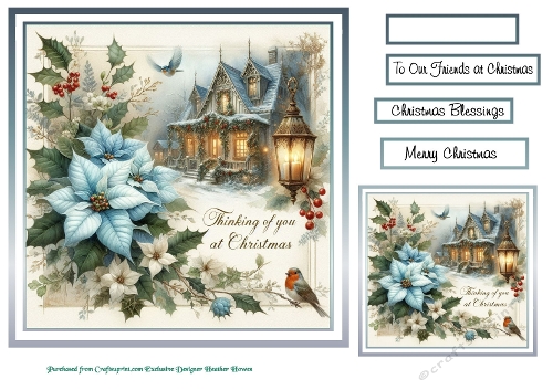 thinking of you silver christmas cottage