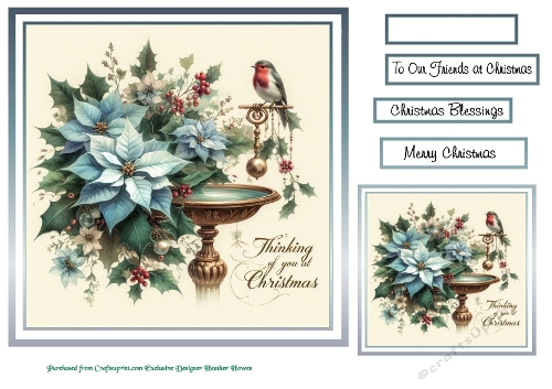 thinking of you silver christmas birdbath