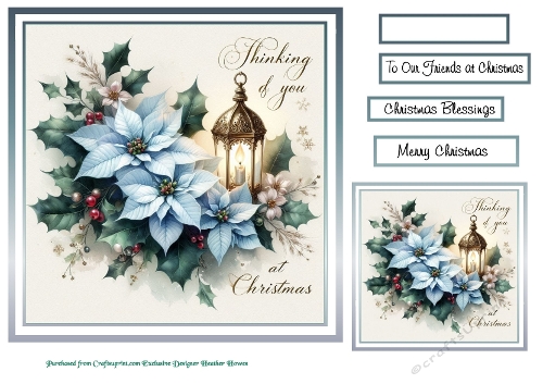 thinking of you silver christmas lantern