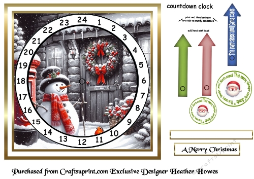 bw and red accents advent clock card 3