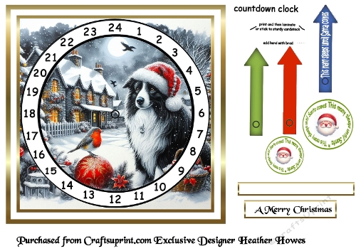 bw and red accents advent clock card 4