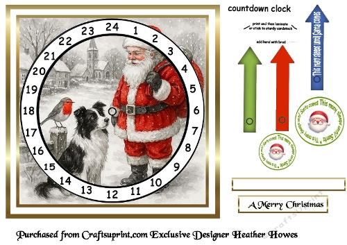 bw and red accents advent clock card 5