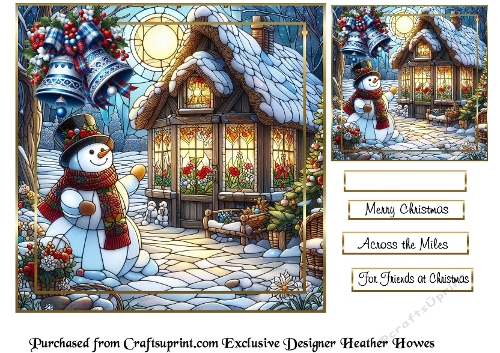 stainglass christmas snowman 1