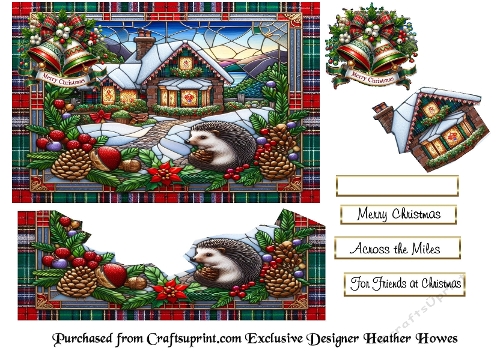 stainglass christmas 17 hedgehog