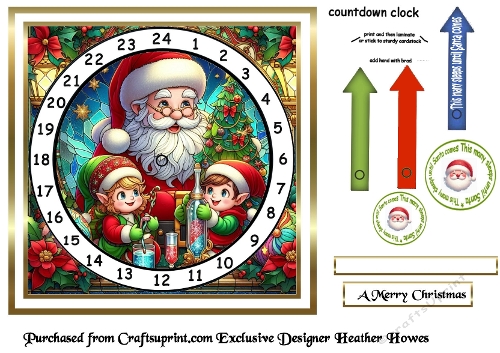 stained glass advent calendar cards santa elves