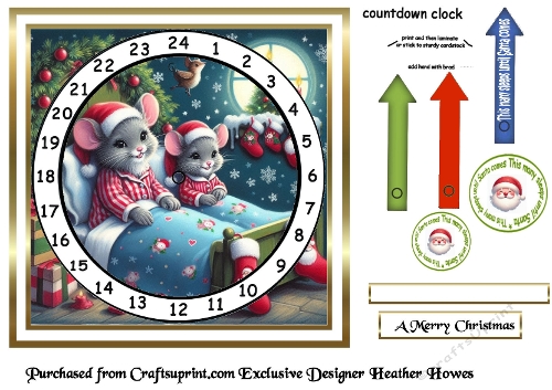 stained glass advent calendar cards mice
