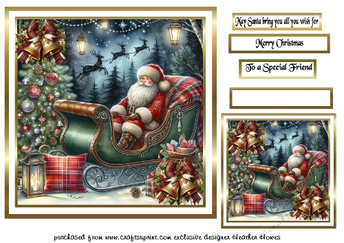 card fronts and tag/topper 15 santa sleigh
