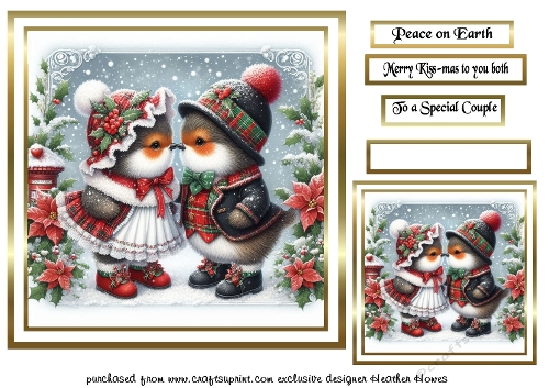 card fronts and tag/topper 18 robin kiss