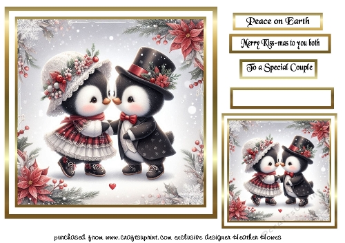 card fronts and tag/topper 19 penguin kiss