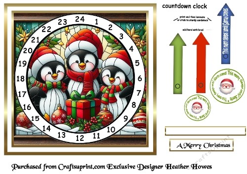 animal advent card 10 penguins