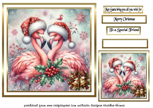 festive birds 5 flamingos