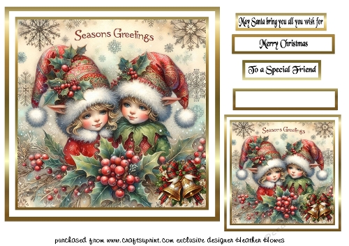 festive cards elves