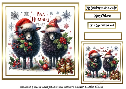 festive cards baa humbug 2